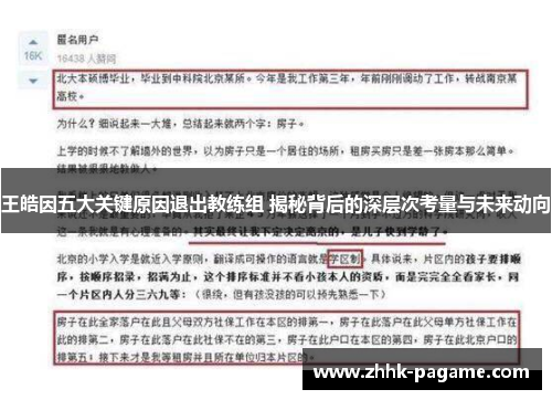 王皓因五大关键原因退出教练组 揭秘背后的深层次考量与未来动向