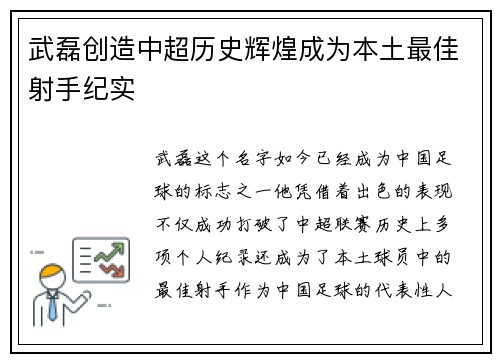 武磊创造中超历史辉煌成为本土最佳射手纪实